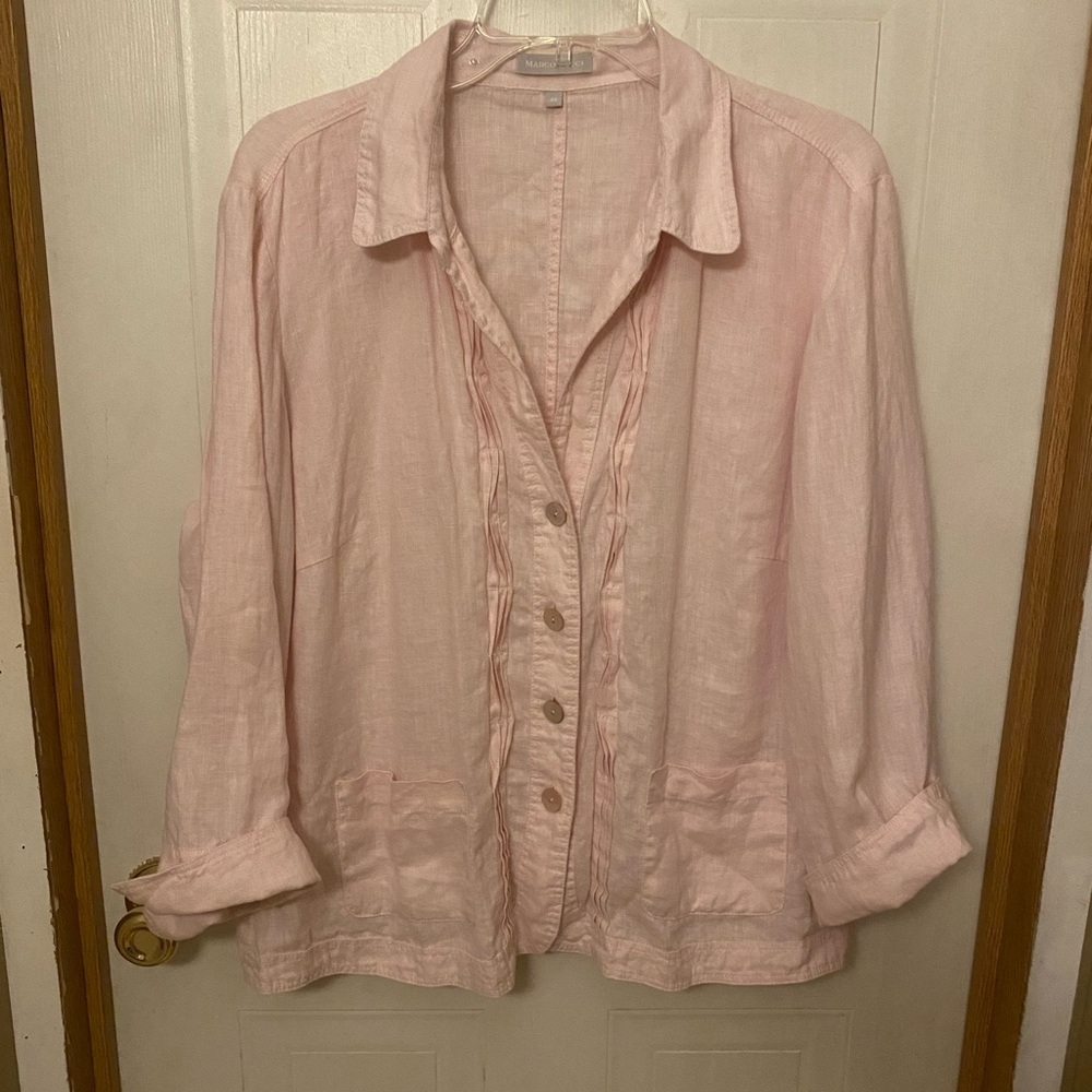 Women’s Marco Pecci Light Pink Linen Shirt